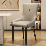 Contemporary Scandinavian Leather Carbon Steel Sponge Latex Square Dining Chair Backrest For Dining Room