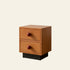 Traditional Vintage Rectangular Ball Handle Wood Nightstand 2-Drawer For Bedside