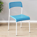 Modern Minimalist Square Plastic Iron Multi-Holes Dining Chair Backrest For Dining Room