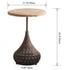 Traditional Retro Round Oval Base Wood Iron Coffee Table For Living Room