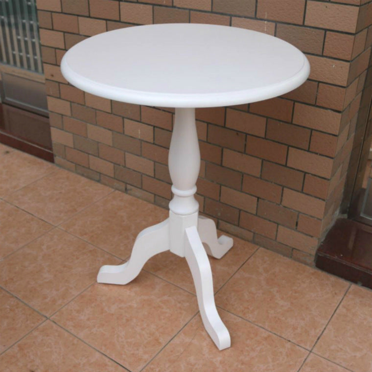 Traditional European Round Wood Tripod Base End Table For Living Room