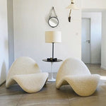 Contemporary Scandinavian Tongue Curved Fiberglass Rebound Foam Accent Chair Backrest For Living Room