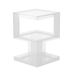 Modern Luxury Square Acrylic End Table 3-Tier For Living Room