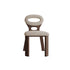 Contemporary Nordic Oval Hollowed Out Lambswool Wood Dining Chair Backrest For Dining Room