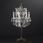 Traditional Vintage Candelabra Crystal Decor Iron Base 1-Light Table Lamp For Bedroom