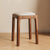 Modern Simplicity Wood Leather Sponge Square Vanity Stool Backless For Bedroom