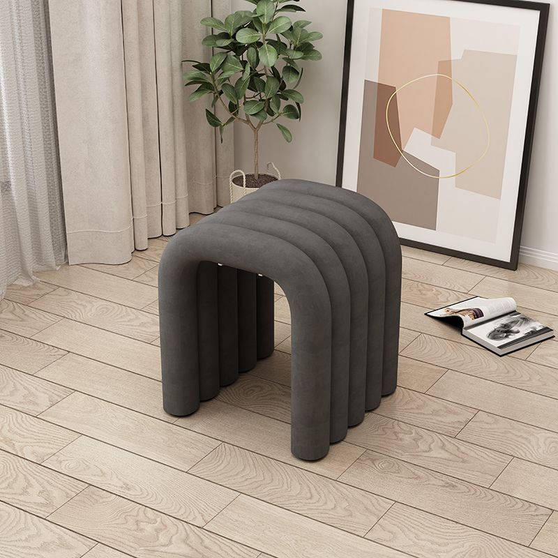 Modern Minimalist U-Shape Lambswool Fabric Foam Steel Chair For Living Room