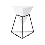 Contemporary Nordic Triangle Pyramid Glass Slate Metal Side Table For Bedside