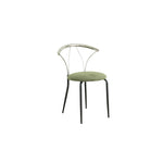 Contemporary Nordic Round Scalloped Backrest Fabric Corduroy Stainless Steel Dining Chair For Dining Room