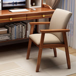 Contemporary Nordic Square Fabric Wood Desk Chair Backrest Armrest For Home Office