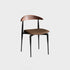 Contemporary Nordic Square Cowl Curved Back Leather Solid Wood Iron Dining Chair For Dining Room