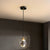 Modern Luxury Sparkling Crystal Stone Iron 1-Light Pendant Light For Living Room