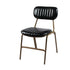 Contemporary Industrial Leather Iron Square Elliptical Stripe Dining Chair Backrest Footrest For Dining Room