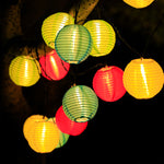 Modern Art Deco Solar Waterproof Fabric Lantern Ball LED String Lights Outdoor Landscape Lights For Outdoor Patio