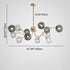 Contemporary Nordic Branch Line Orb Hardware Glass 6/8/12 Light Chandelier For Living Room