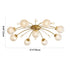 Modern Luxury Branch Orb Star Full Copper Glass 9/13/17 Light Semi-Flush Mount Ceiling Light For Living Room