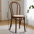 Traditional Vintage Curved Frame Solid Wood Wicker Dining Chair Backrest For Dining Room