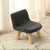 Contemporary Creative Square Cotton Linen Solid Wood Chair Backrest Armless For Living Room