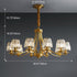 Contemporary Luxury Full Copper Frame Dazzling Crystal Cup Shade 6/8/10-Light Chandelier For Living Room