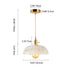 Traditional Japanese Brass Flower Glass Shade 1-Light Pendant Light For Living Room