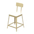 Modern Minimalist Square Leather Upholstered Iron Frame Bar Stool Backrest Footrest For Dining Room