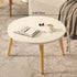 Modern Minimalist Round Marble Veneer Wood End Table 1-Tier For Living Room