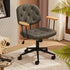 Modern Minimalist Square Leather Wood Steel Chair Backrest Armrest For Bedroom