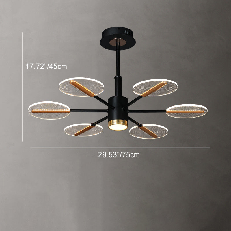 Contemporary Scandinavian Branch Round Iron Acrylic LED Chandelier For Living Room