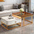 Modern Luxury Square Glass Top Nesting Coffee Table Drawer For Living Room