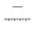 Modern Minimalist Stainless Steel Vertical Grain Glass Disc LED Island Light Chandelier For Entertainment Room
