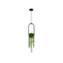 Modern Art Deco Iron Glass Elliptical Simulated Greenery 1-Light Pendant Light For Dining Room