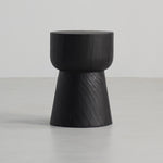 Traditional Japanese Wabi-sabi Wood Geometric Design End Table For Living Room