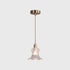 Contemporary Luxury Brass Flower Glass Shade 1-Light Pendant Light For Living Room