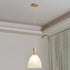 Modern Minimalist Round Lace Stripe Glass Wood 1-Light Pendant Light For Living Room