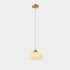 Traditional Japanese Brass Stained Glass Half Round Shell Design 1-Light Pendant Light For Bedroom