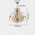 Traditional French Candelabra Round Crystal Iron Frame 5/9/12 Light Chandelier For Living Room