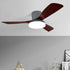 Contemporary Scandinavian Copper Wood Acrylic Fan LED Semi-Flush Mount Ceiling Fan Light For Living Room