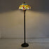 Traditional Tiffany Mediterranean Dragonfly Stained Glass Dome Shade 2-Light Standing Floor Lamp For Home Office