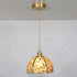 Modern Art Deco Half Round Ball Copper Crystal 1-Light Pendant Light For Dining Room