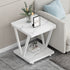 Modern Simplicity Square Slab Steel End Table 2-Tier For Living Room