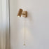 Traditional Vintage Cylinder Copper Wood 1-Light Wall Sconce Lamp For Bedroom