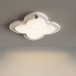 Modern Nordic Cream Biscuit PVC Shade Hardware LED Flush Mount Ceiling Light For Bedroom