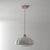 Contemporary Vintage Glass Pumpkin Shade Wood 1-Light Pendant Light For Living Room