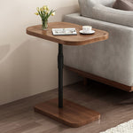 Modern Minimalist Rectangular Faux Panel Iron Liftable End Table For Living Room