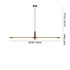 Contemporary Scandinavian Copper Brass Wood Strip LED Kitchen Island Light Chandelier For Dining Room