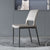 Modern Minimalist Rectangular Curved Seat Leather Carbon Steel Dining Chair Backrest For Dining Room