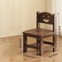 Traditional Vintage Square Smile Wood Curved Frame Dining Chair Backrest Armless For Dining Room