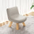 Modern Minimalist Square Linen Solid Wood Chair Backrest Armless For Living Room