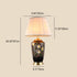 Traditional Vintage Peach Blossom Vase Shaped Ceramic Copper Fabric 1-Light Table Lamp For Bedroom