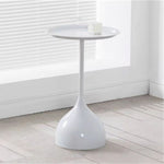 Modern Minimalist Round Cylinder Base Iron End Table 1-Tray For Living Room